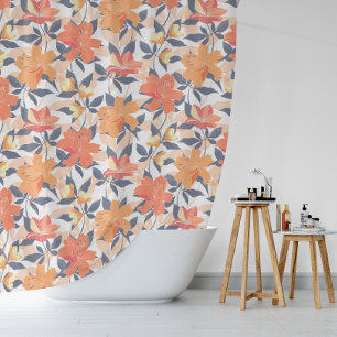 Colourful Vibrant Floral Print Shower Curtain