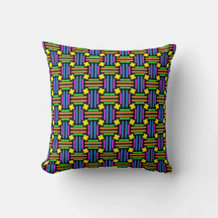 Colourful vibrant geometric pattern  cushion