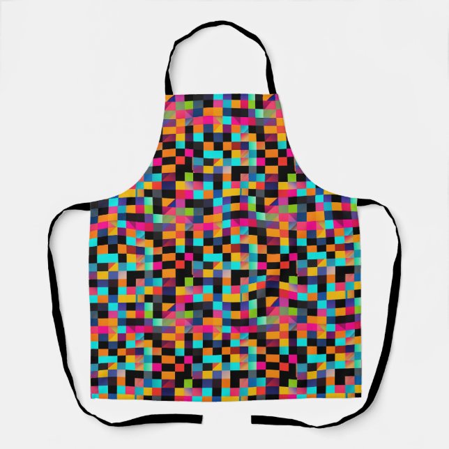 Colourful Vibrant Geometric Shapes Pattern Apron (Front)