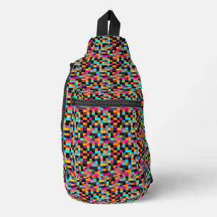 Colourful Vibrant Geometric Shapes Pattern Sling Bag