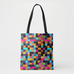 Colourful Vibrant Geometric Shapes Pattern Tote Bag