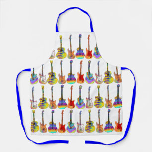 Colourful Vibrant Guitar Pattern Apron