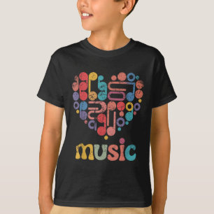 Colourful Vibrant Music-themed Heart Tee For Enthu