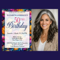 Colourful Vibrant Poppy Flower 50th Birthday Photo