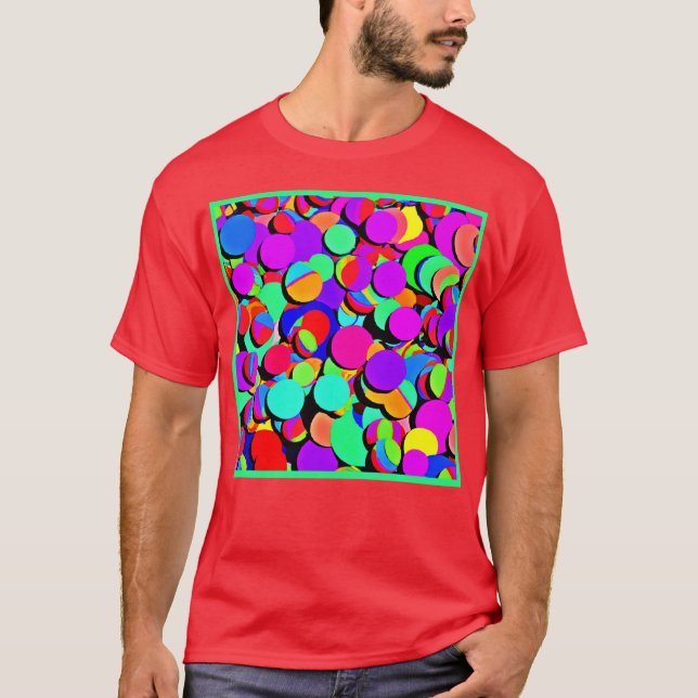Colourful Vibrant Retro Revival Pattern T-Shirt (Front)