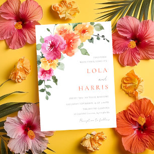 Colourful Vibrant Spring Floral Wedding Invitation