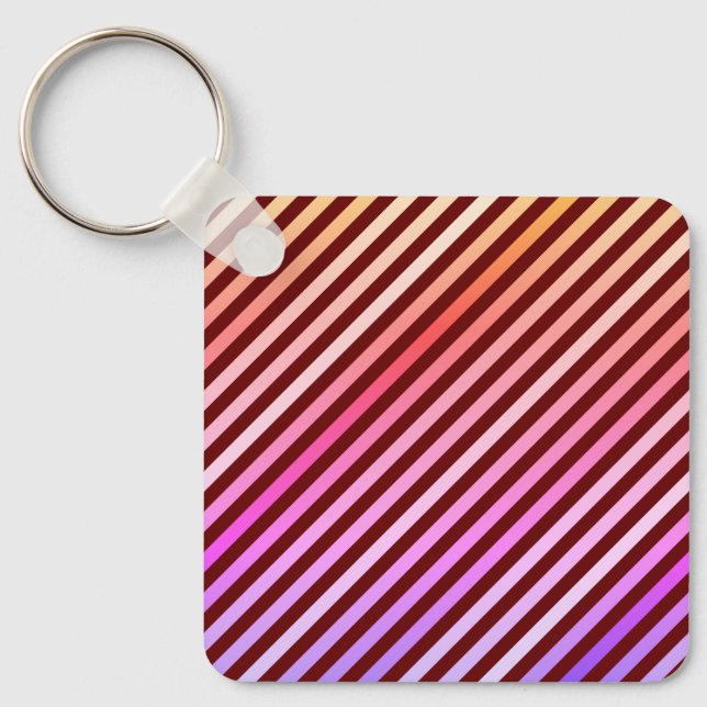 Colourful Vibrant Stripe  Key Ring (Front)