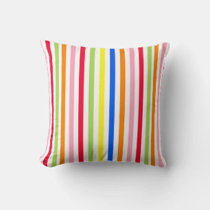 Colourful Vibrant Stripes Pattern Design  Cushion