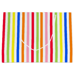 Colourful Vibrant Stripes Pattern Design Large Gift Bag