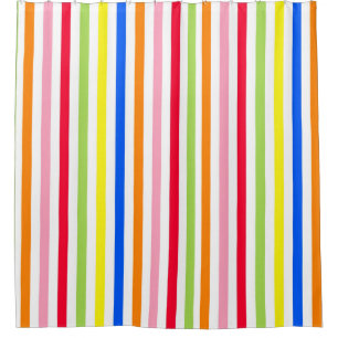 Colourful Vibrant Stripes Pattern Design Shower Curtain