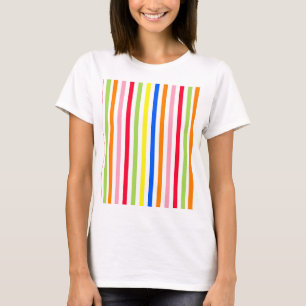 Colourful Vibrant Stripes Pattern Design T-Shirt