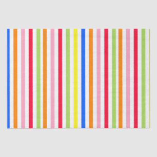 Colourful Vibrant Stripes Pattern Design Tissue Paper