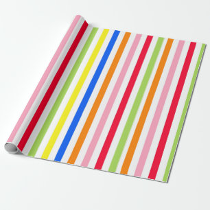 Colourful Vibrant Stripes Pattern Design  Wrapping Paper