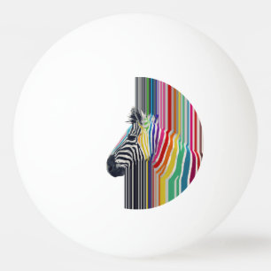 Colourful Vibrant Stripes Zebra Painting Ping Pong Ball