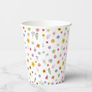Colourful & Vibrant Wildflowers Paper Cups