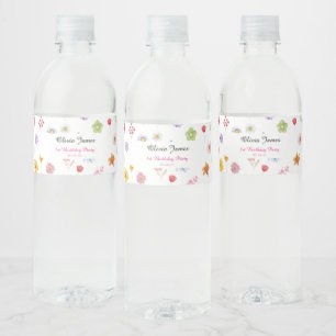 Colourful & Vibrant  Wildflowers Water Bottle Labe Label