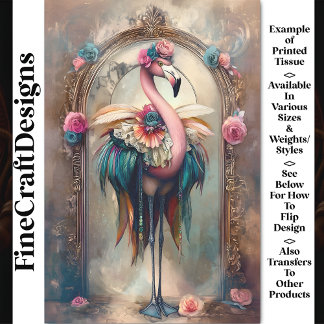 Colourful Victorian Carnival Flamingo BH4 Decoupag Tissue Paper