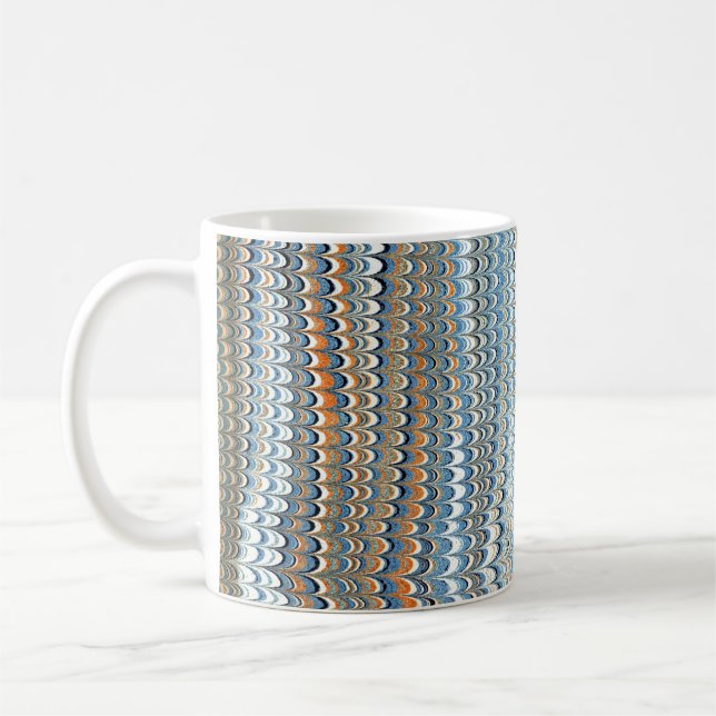 Colourful Victorian Marbled Paper Cover Coffee Mug (Left)