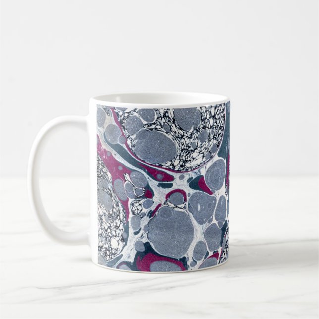 Colourful Victorian Marbled Paper Cover Coffee Mug (Left)