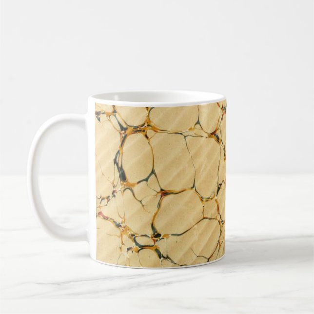 Colourful Victorian Marbled Paper Cover Coffee Mug (Left)