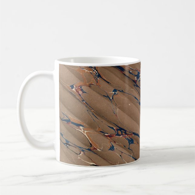 Colourful Victorian Marbled Paper Cover Coffee Mug (Left)