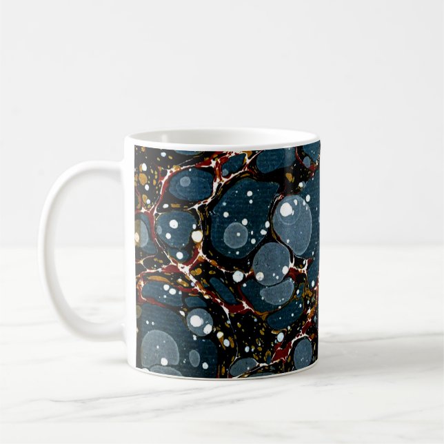 Colourful Victorian Marbled Paper Cover Coffee Mug (Left)