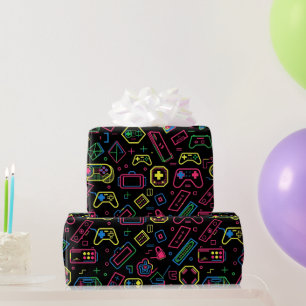 Colourful Video Game Controller Pattern Wrapping Paper