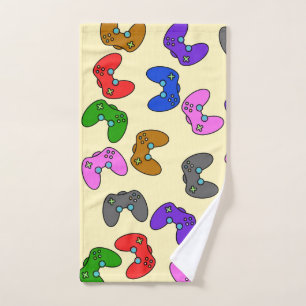  Colourful Video Game Controllers Hand Towel