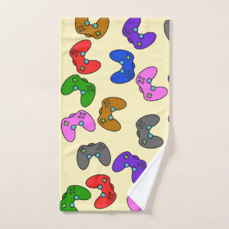 Colourful Video Game Controllers Hand Towel