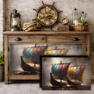 Colourful Viking Sails Decoupage Tissue Paper