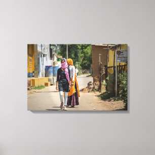 Colourful Village Life in Rajasthan – India Travel Canvas Print