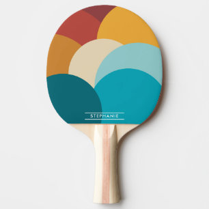 Colourful Vintage Abstract Art Personalised  Ping Pong Paddle