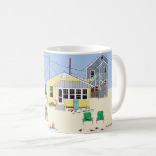 Colourful Vintage Beach Cottages Coffee Mug