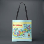 Colourful Vintage Bermuda Map Tote Bag<br><div class="desc">Colourful vintage map of the island - Bermuda repurposed!</div>