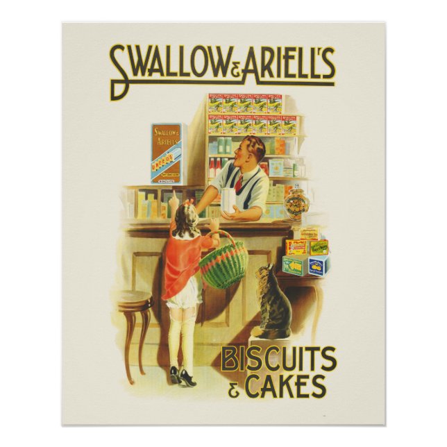 Colourful Vintage Biscuit Advertising Poster (Front)