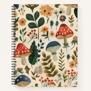 Colourful Vintage Botanical Mushroom Notebook