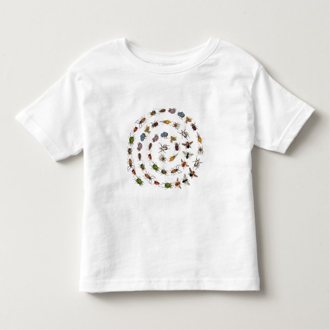 Colourful Vintage Bugs & Beetles Pattern Toddler T-Shirt (Front)