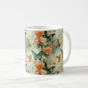 Colourful Vintage Butterflies and Flowers (10) Coffee Mug