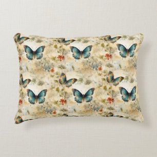 Colourful Vintage Butterflies and Flowers (11) Decorative Cushion