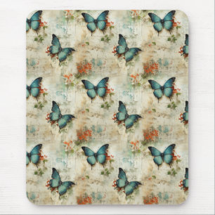 Colourful Vintage Butterflies and Flowers (12) Mouse Pad