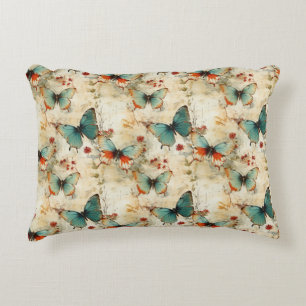 Colourful Vintage Butterflies and Flowers (3) Decorative Cushion