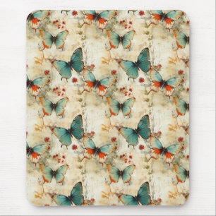 Colourful Vintage Butterflies and Flowers (3) Mouse Pad