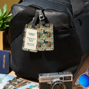 Colourful Vintage Butterflies and Flowers (5) Luggage Tag