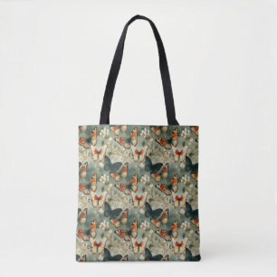 Colourful Vintage Butterflies and Flowers (5) Tote Bag