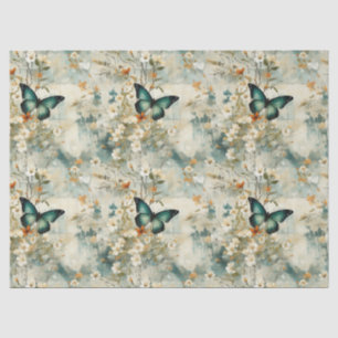 Colourful Vintage Butterflies and Flowers (6) Tissue Paper