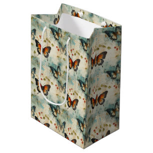 Colourful Vintage Butterflies and Flowers (7) Medium Gift Bag