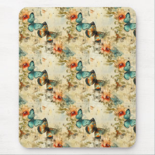 Colourful Vintage Butterflies and Flowers (8) Mouse Pad