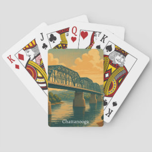 Colourful Vintage Chattanooga Tennessee Travel Playing Cards