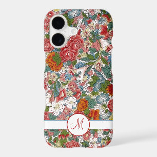 Colourful Vintage Chinoiserie Floral Monogram