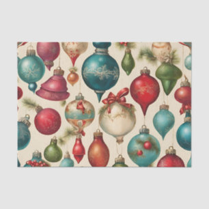 Colourful Vintage Christmas Ornaments  Tissue Paper